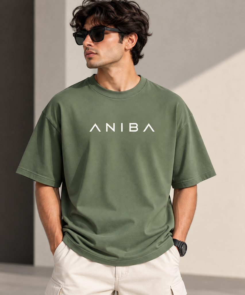 [ANB-CLS-SGRN-S] ANIBA Classic Oversized T-Shirt – Sage Green (S)